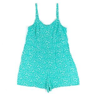 NEW Torrid Smocked Challis Romper Boho Mint Green Floral Womens Plus Size 3X
